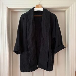 Linen classic kimono-style unstructured blazer
